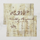 Rustic Country Grange Wood Wedding Cartes RSVP (Devant / Derrière)