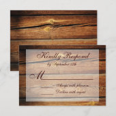 Rustic Country Grange Wood Wedding Cartes RSVP (Devant / Derrière)