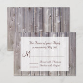 Rustic Country Grange Wood Wedding Cartes RSVP (Devant / Derrière)