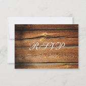 Rustic Country Grange Wood Wedding Cartes RSVP (Dos)