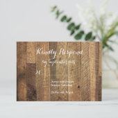 Rustic Country Grange Wood Wedding Cartes RSVP (Debout devant)