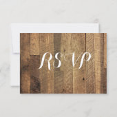Rustic Country Grange Wood Wedding Cartes RSVP (Dos)