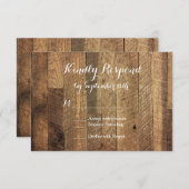 Rustic Country Grange Wood Wedding Cartes RSVP (Devant / Derrière)