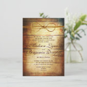 Rustic Country Grange Wood Wedding Invitations (Debout devant)