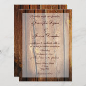 Rustic Country Grange Wood Wedding Invitations (Devant / Derrière)
