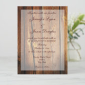 Rustic Country Grange Wood Wedding Invitations (Debout devant)