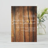 Rustic Country Grange Wood Wedding Invitations (Debout devant)