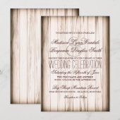 Rustic Country Grange Wood Wedding Invitations (Devant / Derrière)