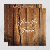 Rustic Country Grange Wood Wedding Invitations (Devant / Derrière)