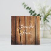 Rustic Country Grange Wood Wedding Invitations (Debout devant)