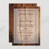Rustic Country Grange Wood Wedding Invitations (Devant / Derrière)