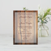 Rustic Country Grange Wood Wedding Invitations (Debout devant)