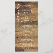 Rustic Country Grange Wood Wedding Programme Modèl (Dos)