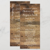 Rustic Country Grange Wood Wedding Programme Modèl (Devant / Derrière)