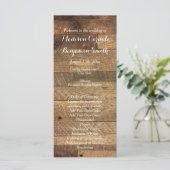 Rustic Country Grange Wood Wedding Programme Modèl (Debout devant)