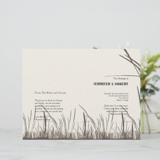 Rustic Country Grasslands Programme de mariage (Debout devant)