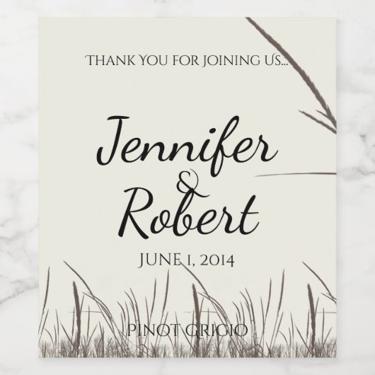 Rustic Country Grasslands Vin Étiquette (Étiquettes simples)