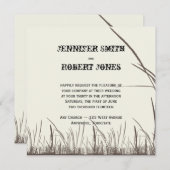 Rustic Country Grasslands Wedding Invitations Kaart (Voorkant / Achterkant)