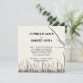 Rustic Country Grasslands Wedding Invitations Kaart (Staand voorkant)