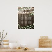 Rustic Country Greenery Wedding Seating Chart Poster (Keuken)