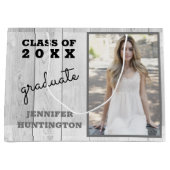 Rustic Country Grey Oak Foto 2025 Afstuderen Groot Cadeauzakje (Voorkant)