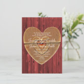Rustic Country Hearts Grange Faire-part de mariage (Debout devant)