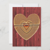 Rustic Country Hearts Grange Faire-part de mariage (Dos)