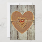 Rustic Country Hearts Grange Faire-part de mariage (Dos)