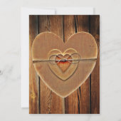 Rustic Country Hearts Grange Faire-part de mariage (Dos)