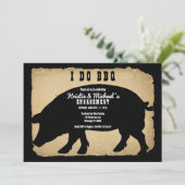 Rustic Country Hog Fiançailles I DO BBQ Invitation (Debout devant)