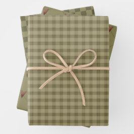 Rustic Country Homespun en Hearts Inpakpapier Vel