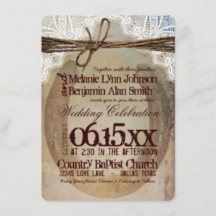 Rustic Country Horseshoe Invitations de mariage