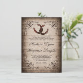 Rustic Country Horseshoe Invitations de mariage (Debout devant)
