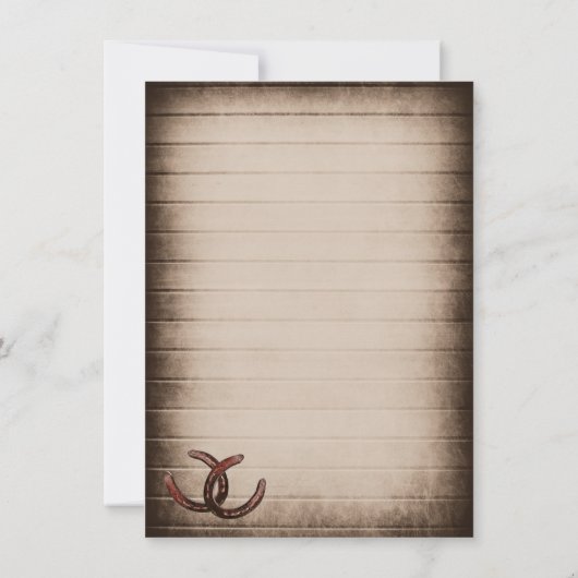 Rustic Country Horseshoe Invitations de mariage (Dos)