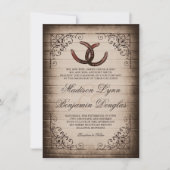 Rustic Country Horseshoe Invitations de mariage (Devant)