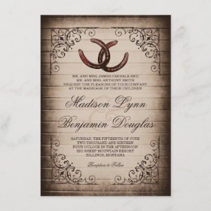 Rustic Country Horseshoe Invitations de mariage