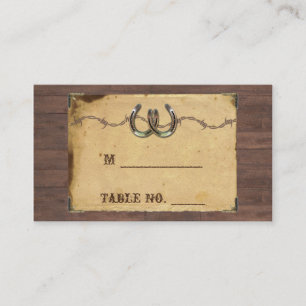 Rustic Country Horseshoe Mariage Cartes de Place