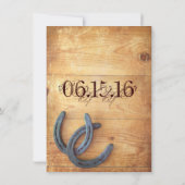 Rustic Country Horseshoe Wood Wedding Invitations (Dos)