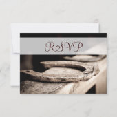 Rustic Country Horseshoes Cowboy Wedding Carte RSV (Dos)