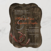 Rustic Country Horseshoes Ver2 Wedding Invitations (Devant / Derrière)