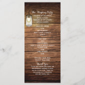 Rustic Country Hout & Verlichte Mason Jars Program Programma (Achterkant)