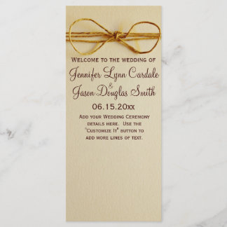 Rustic Country Imprimé Twine Bow Wedding Programme