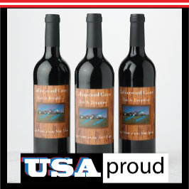 Rustic Country Inn 🤎 Gezellige Bed and Breakfast Wijn Etiket