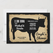 Rustic Country Koe Couple's Shower I DO BBQ Kaart (Voorkant)