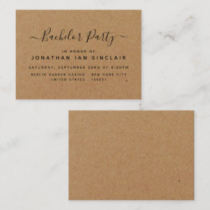 Rustic Country Kraft Bachelor Party Invitation de