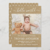 Rustic Country Kraft Faire-part de naissance photo (Devant / Derrière)