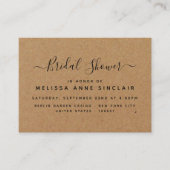 Rustic Country Kraft Fête des mariées Invitation d (Devant)