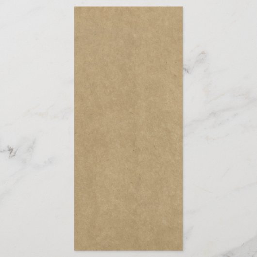 Rustic Country Kraft Mariage Modèle de menu (Dos)