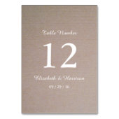 Rustic Country Kraft Mariage Numéro de table (Dos)