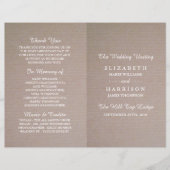 Rustic Country Kraft Mariage Programme bi-fold (Devant)